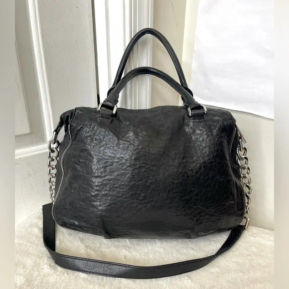 Michael Kors Black Leather Satchel EUC - Picture 5 of 14